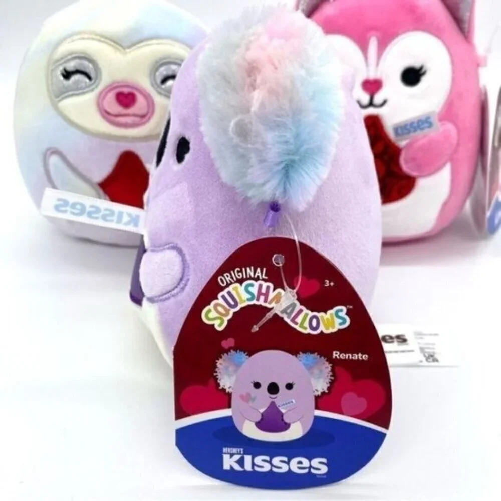 Squishmallows Taylor, Varity and Renate Hershey Kisses Valentine Plush Lot New